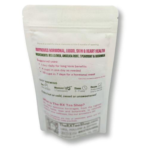 Image of back of a bag of blooming queen with instructions on white background