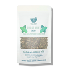 Tea package of ghost mint bag front on a white background