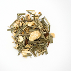 Heap of dried ginger and lemongrass on a white background