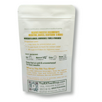 Image of the back of a bag of Temple Gold tea on a white background 